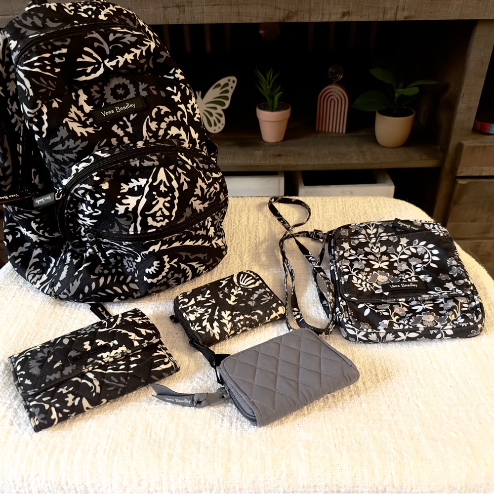 Vera Bradley Black and White Floral Bag Collection